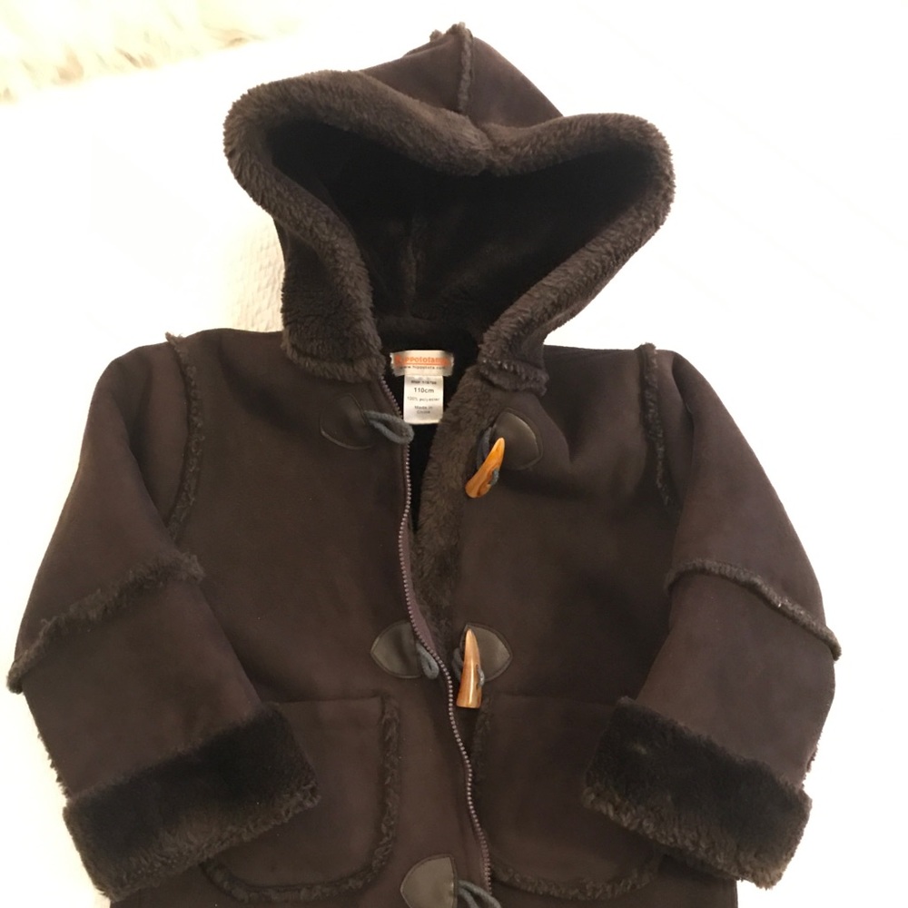 Hippopotamus chocolate-brown hooded toggle coat